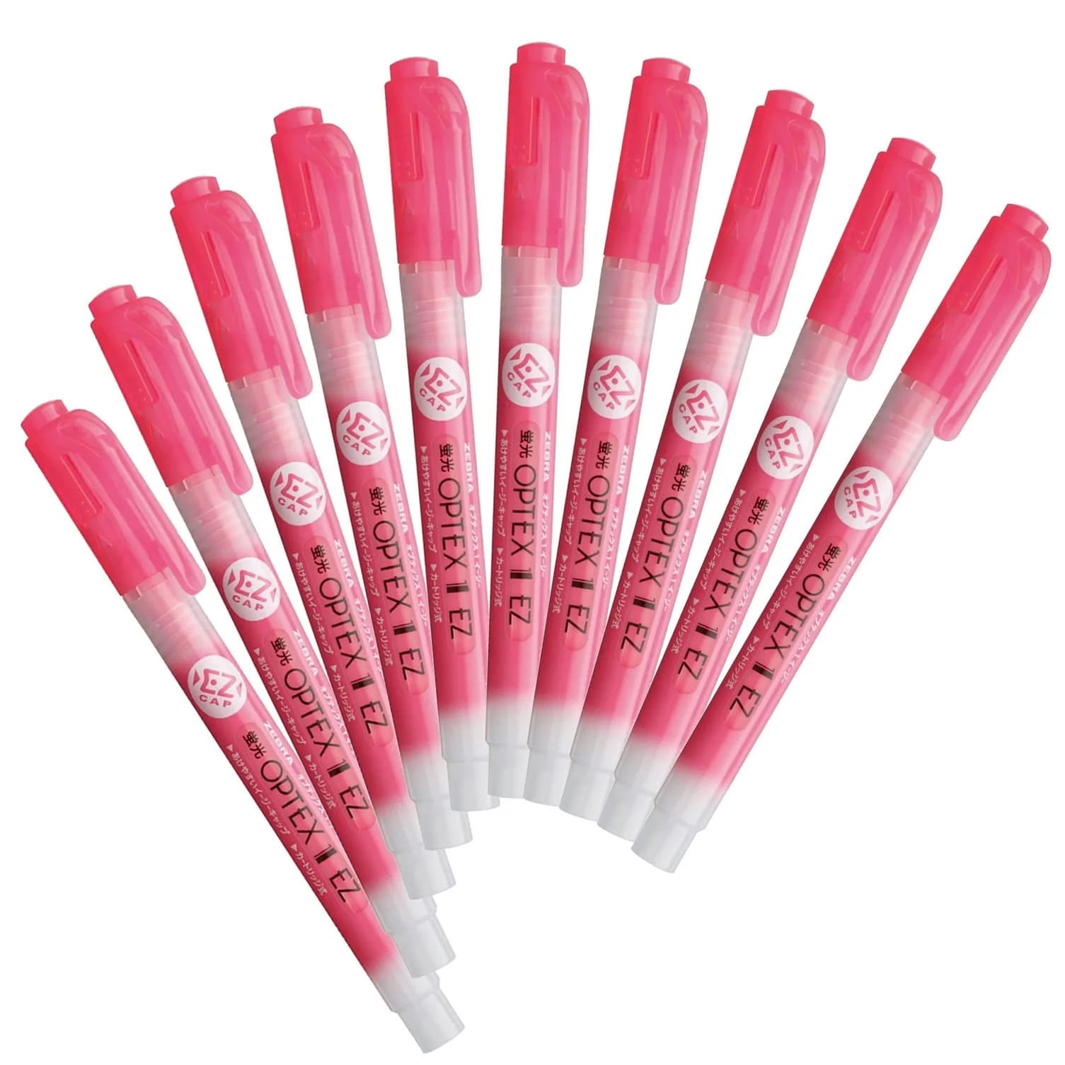 ゼブラ(ZEBRA) Pink Highlighter 10 Count | EZ Cap, Water-Based Ink, 4mm Line — pink 10 pcs