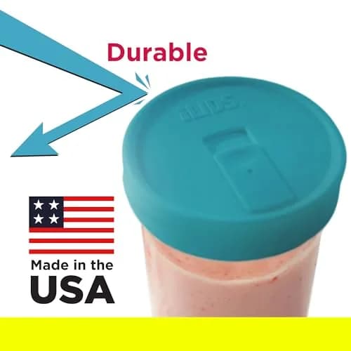 iLIDS Mason Jar Drink Lid, Wide Mouth, Aqua Blue, 2 Pack | Spill-Resistant, Reusable, USA Made thumbnail 6