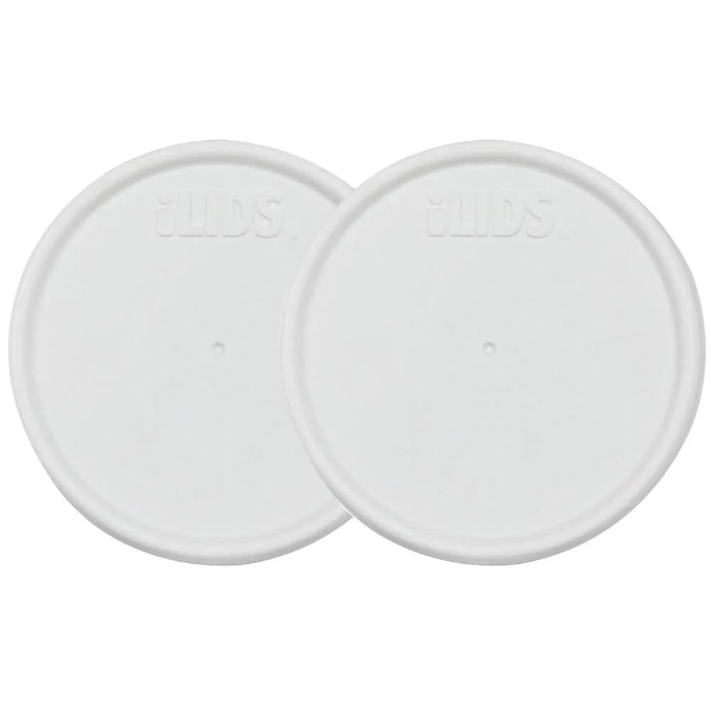 iLIDS Mason Jar Storage Lid, Regular Mouth, White | Airtight Food-Grade Polypropylene Pack of 2