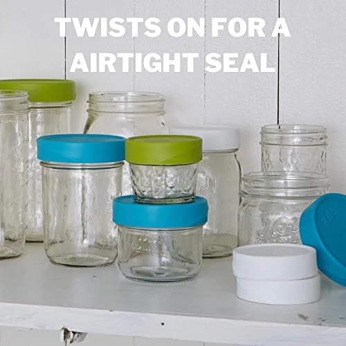 iLIDS Mason Jar Storage Lid, Regular Mouth, White | Airtight Food-Grade Polypropylene Pack of 2 thumbnail 5