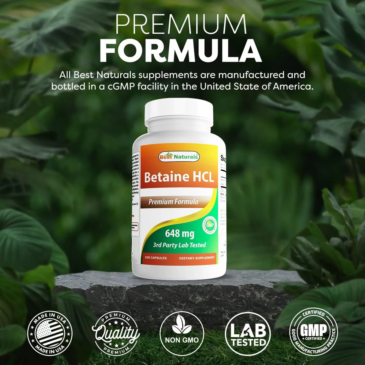 Best Naturals Betaine HCL 648 mg 250 Capsules | Digestive Health Support - view 5