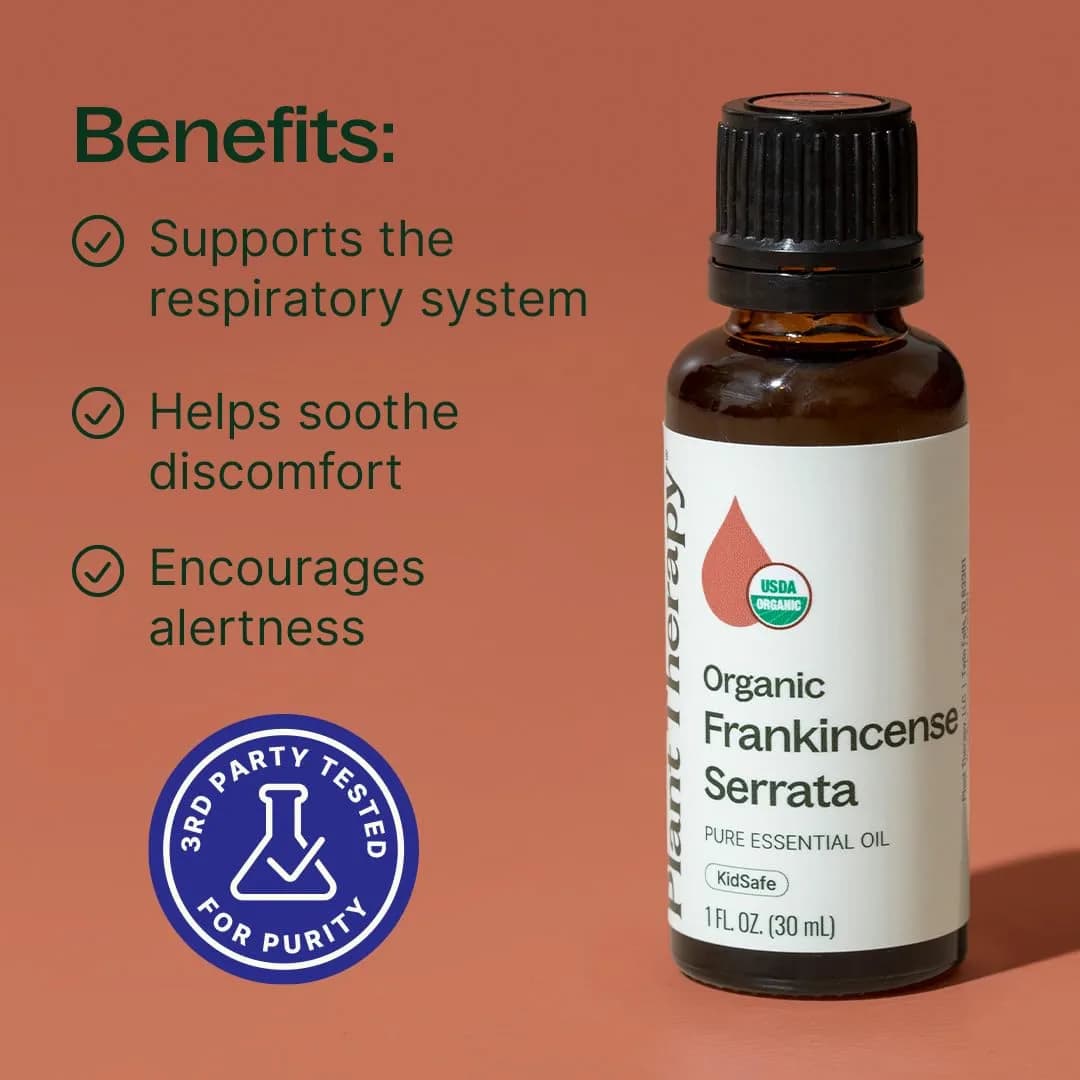 Plant Therapy Organic Frankincense Serrata Essential Oil 100 mL (3.3 Fl Oz) | USDA Certified Organic, Pure & Undiluted - view 2