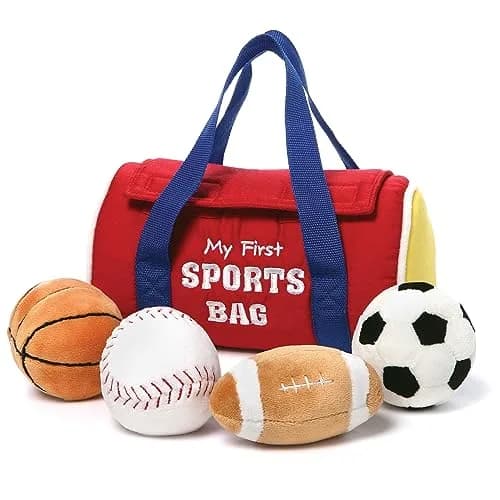 GUND Baby My First Sports Bag 5-Piece Plush Toy Playset for Babies | Sensory Plush Toys for Early Development thumbnail 1
