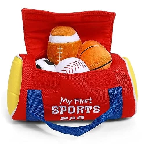 GUND Baby My First Sports Bag 5-Piece Plush Toy Playset for Babies | Sensory Plush Toys for Early Development thumbnail 2