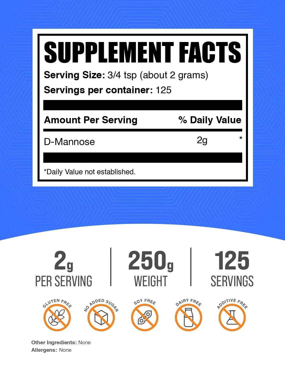 BulkSupplements D-Mannose Powder 250g (8.8 oz) | Supports Urinary Tract Health - view 2