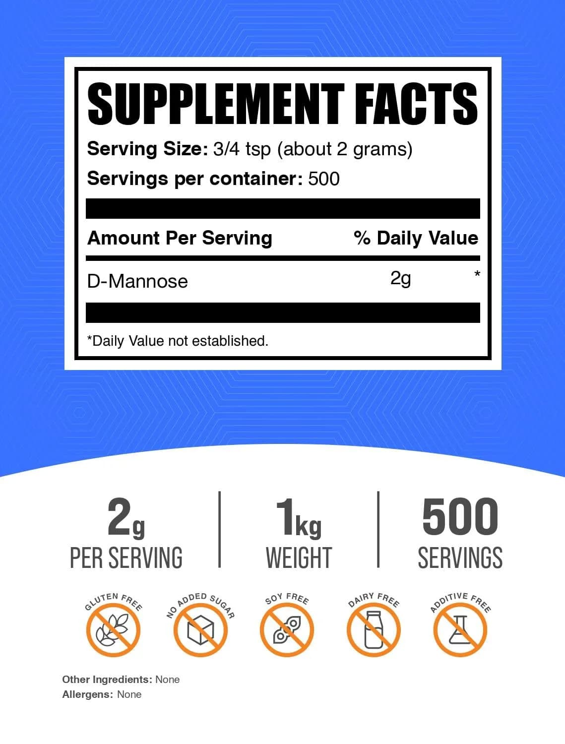 BulkSupplements D-Mannose Powder 2.21 lb (1kg) | Supports Urinary Tract Health - view 2