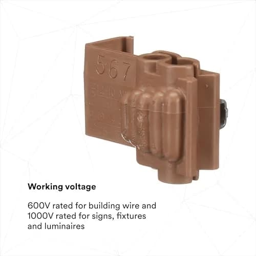 3M Scotchlok Electrical IDC Connector 567-POUCH, Brown, Bag of 100 | 600V Rated for Building Wire thumbnail 5
