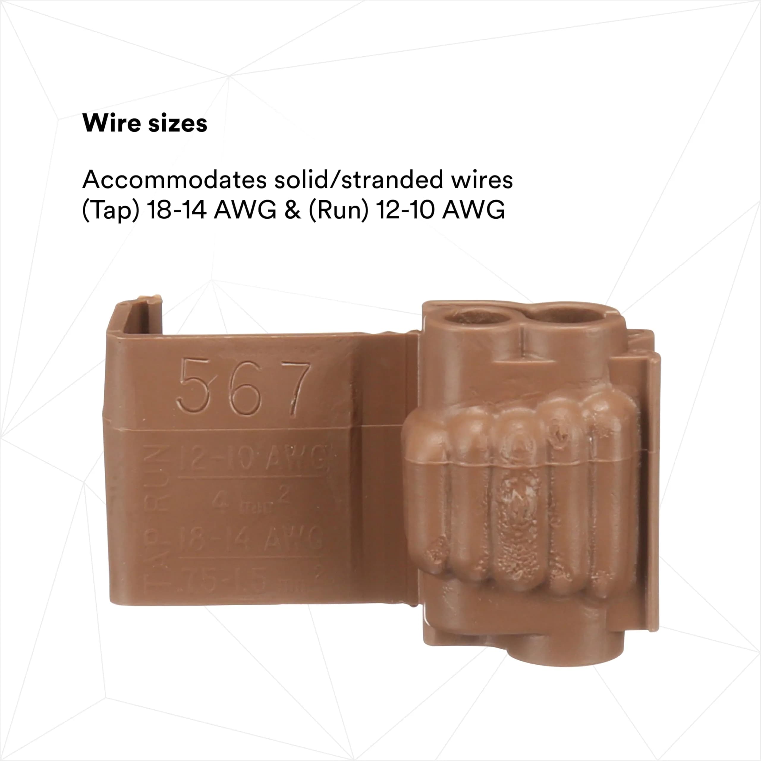 3M Scotchlok Electrical IDC Connector 567-POUCH, Brown, Bag of 100 | 600V Rated for Building Wire - view 6
