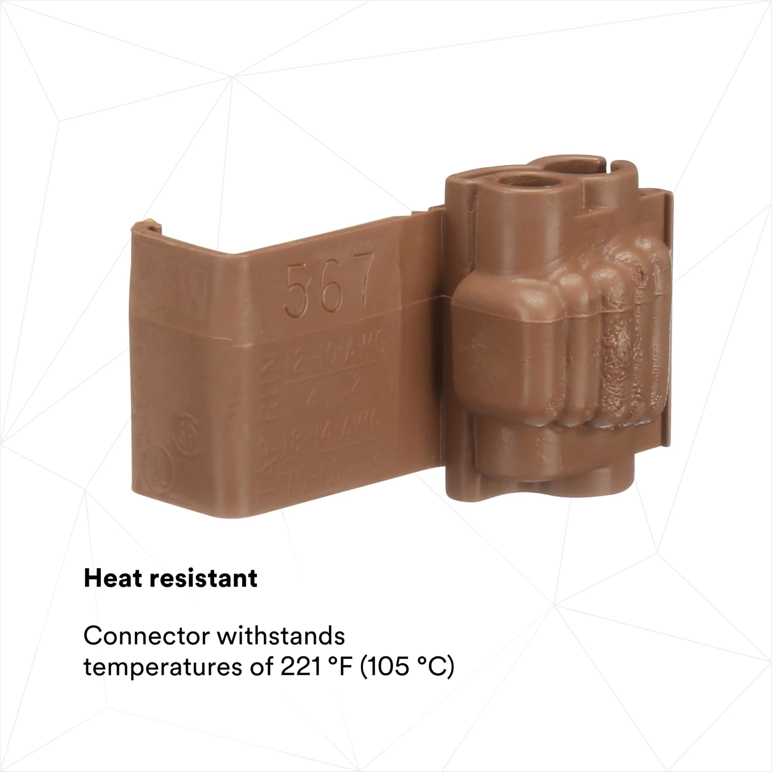 3M Scotchlok Electrical IDC Connector 567-POUCH, Brown, Bag of 100 | 600V Rated for Building Wire - view 3