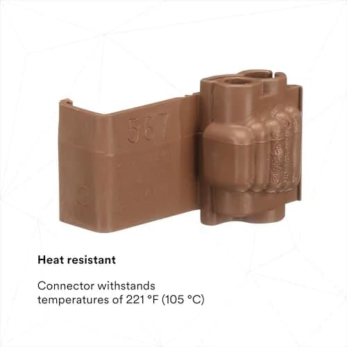 3M Scotchlok Electrical IDC Connector 567-POUCH, Brown, Bag of 100 | 600V Rated for Building Wire thumbnail 3