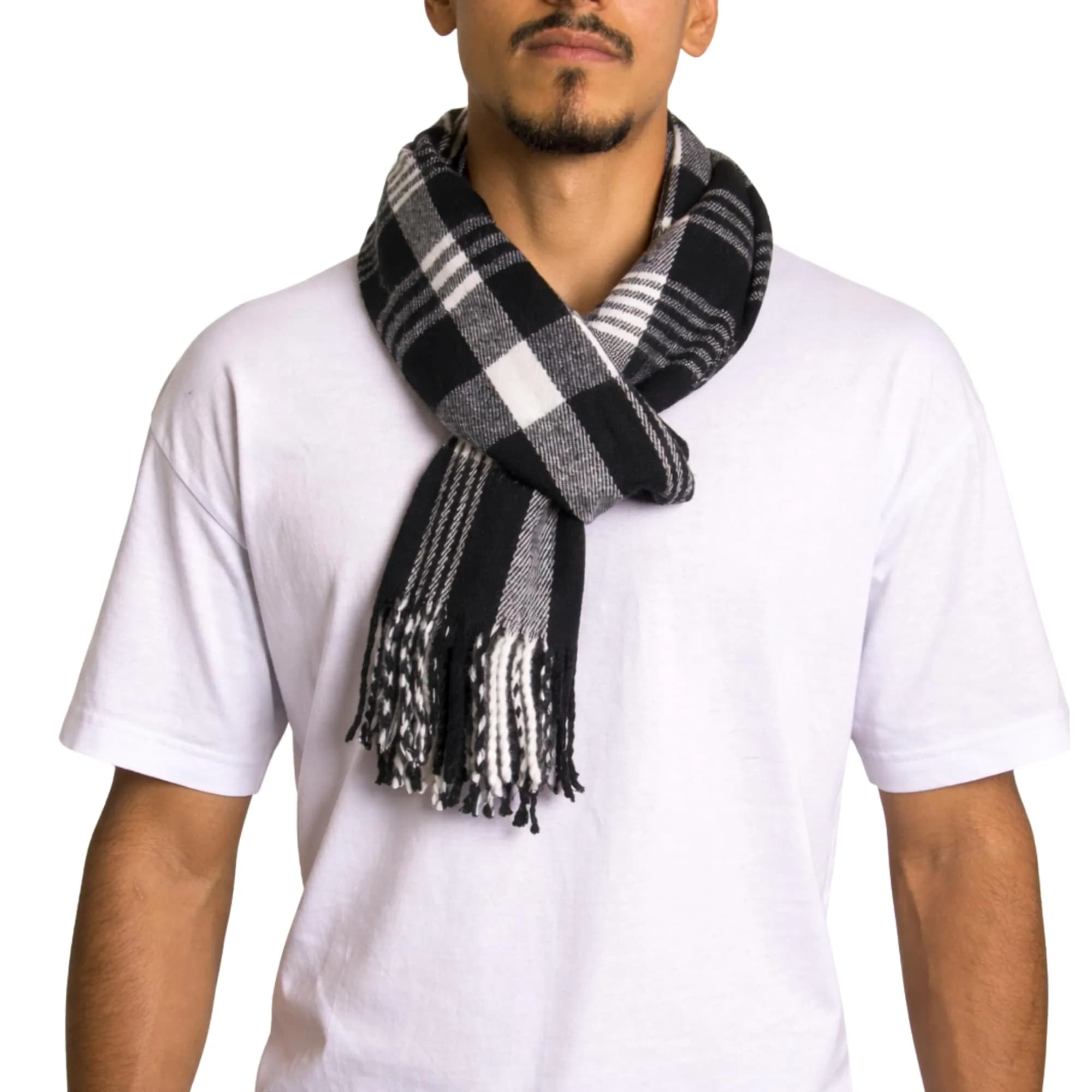 Alpine Swiss Plaid Scarf 80in x 12in | Luxurious Soft Winter Accessory