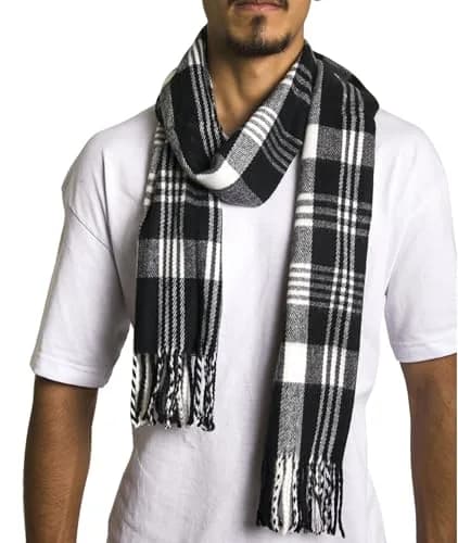 Alpine Swiss Plaid Scarf 80in x 12in | Luxurious Soft Winter Accessory thumbnail 4
