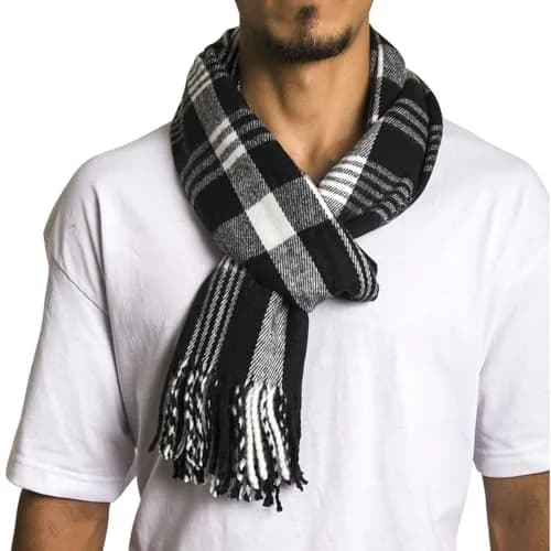 Alpine Swiss Plaid Scarf 80in x 12in | Luxurious Soft Winter Accessory thumbnail 5