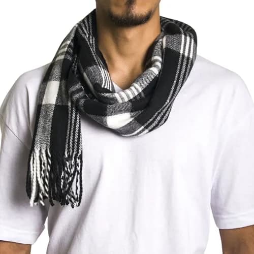 Alpine Swiss Plaid Scarf 80in x 12in | Luxurious Soft Winter Accessory thumbnail 2