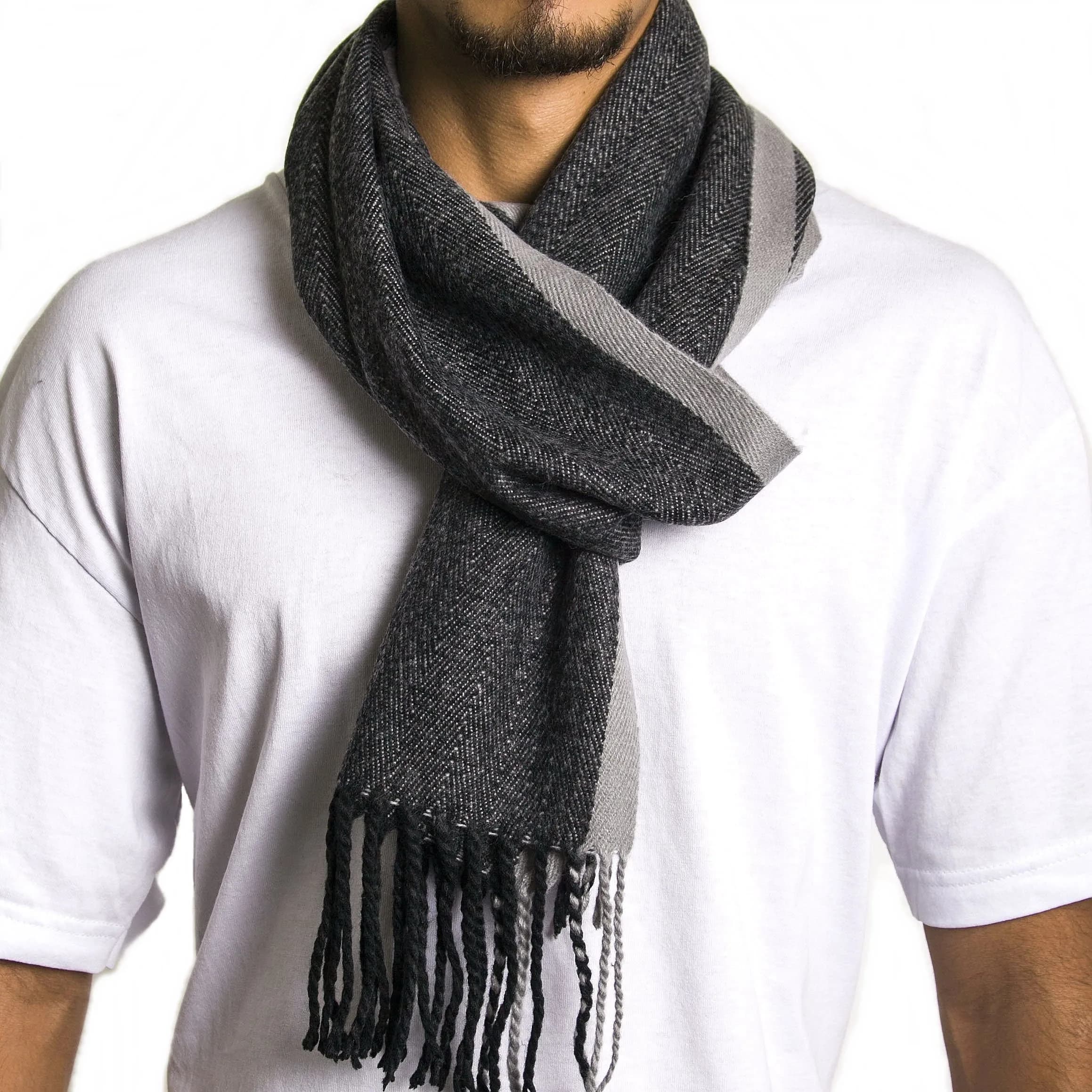 Alpine Swiss Mens Plaid Scarf 80in | Luxurious Soft Winter Accessory
