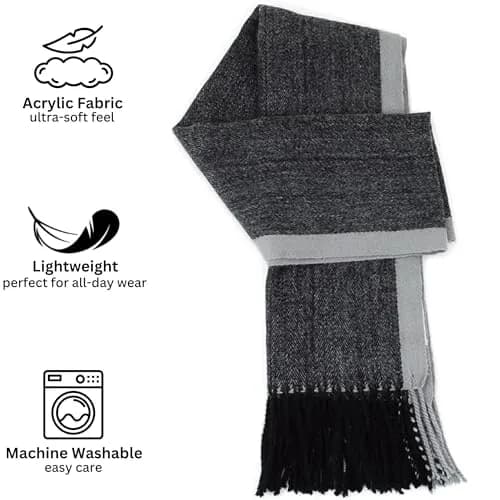 Alpine Swiss Mens Plaid Scarf 80in | Luxurious Soft Winter Accessory thumbnail 4