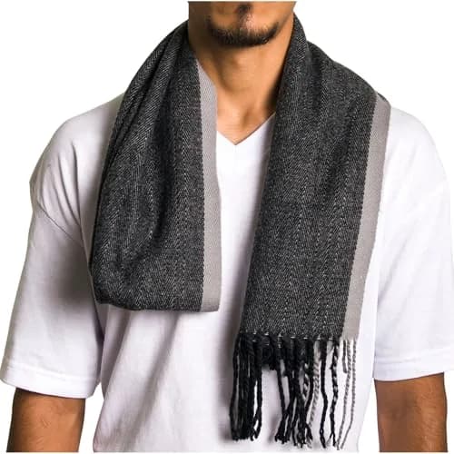 Alpine Swiss Mens Plaid Scarf 80in | Luxurious Soft Winter Accessory thumbnail 5