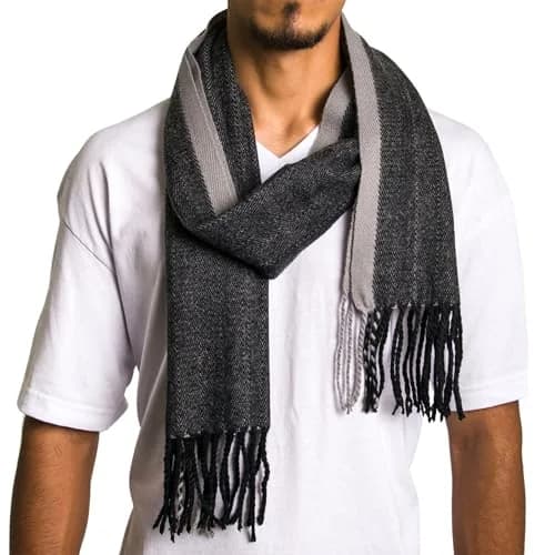 Alpine Swiss Mens Plaid Scarf 80in | Luxurious Soft Winter Accessory thumbnail 2