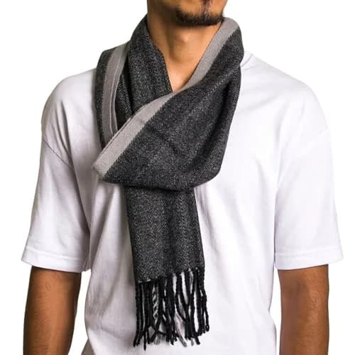 Alpine Swiss Mens Plaid Scarf 80in | Luxurious Soft Winter Accessory thumbnail 3
