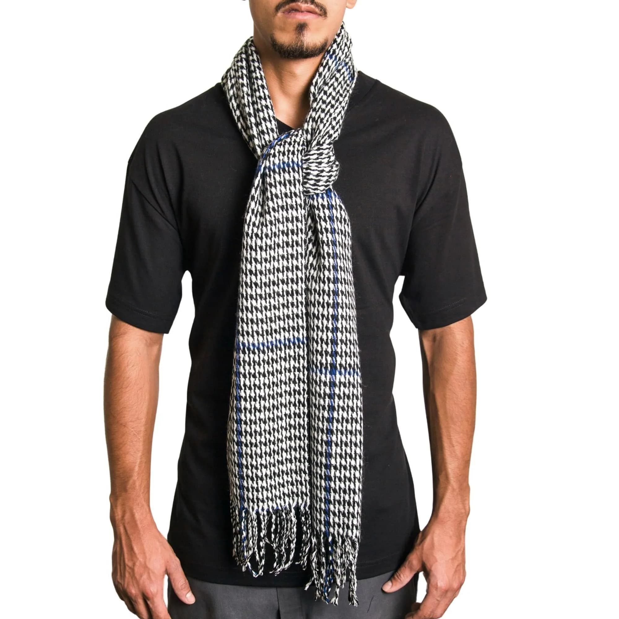 Alpine Swiss Blue Plaid Scarf | Luxuriously Soft Winter Accessory for Men & Women thumbnail 5