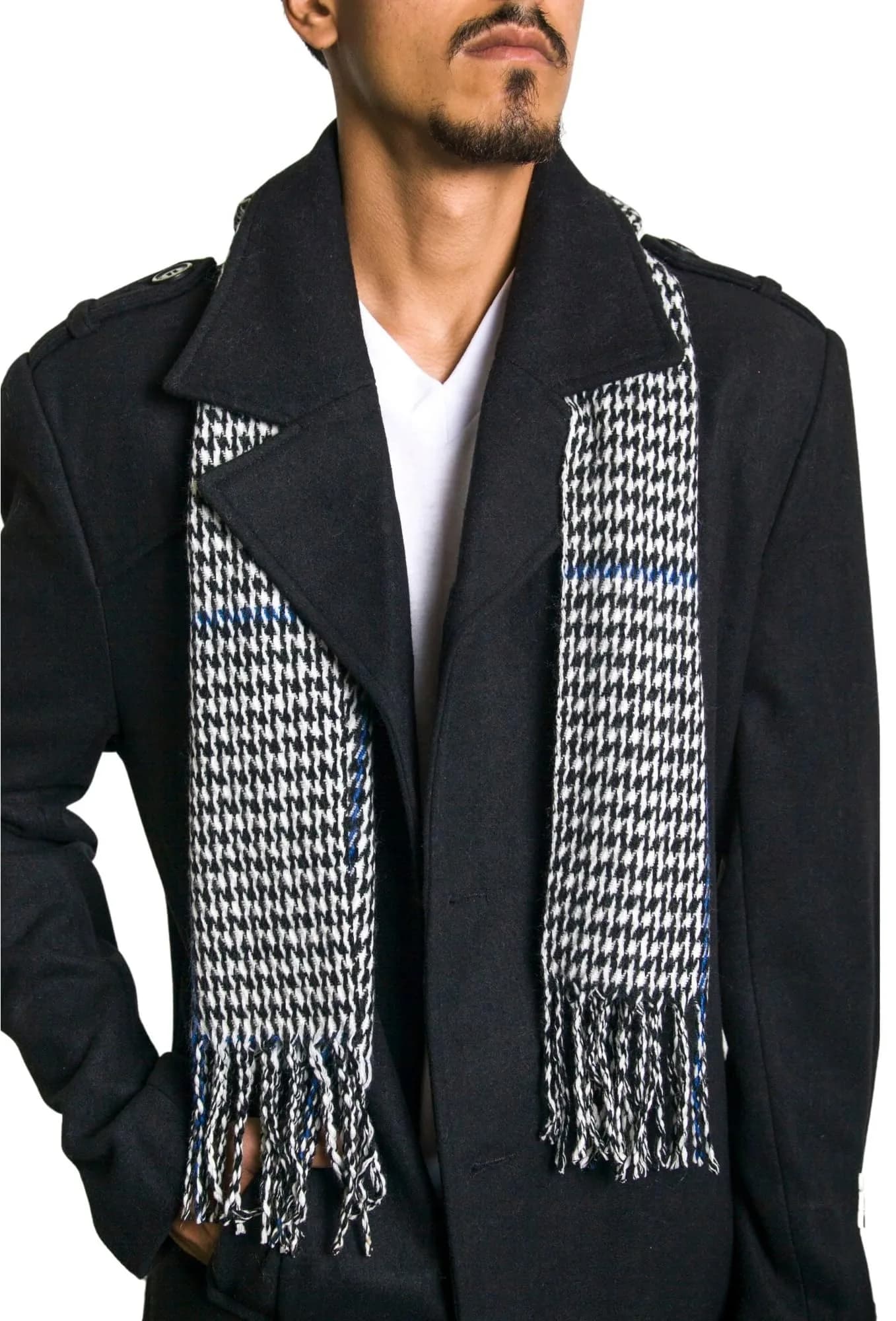 Alpine Swiss Blue Plaid Scarf | Luxuriously Soft Winter Accessory for Men & Women thumbnail 3
