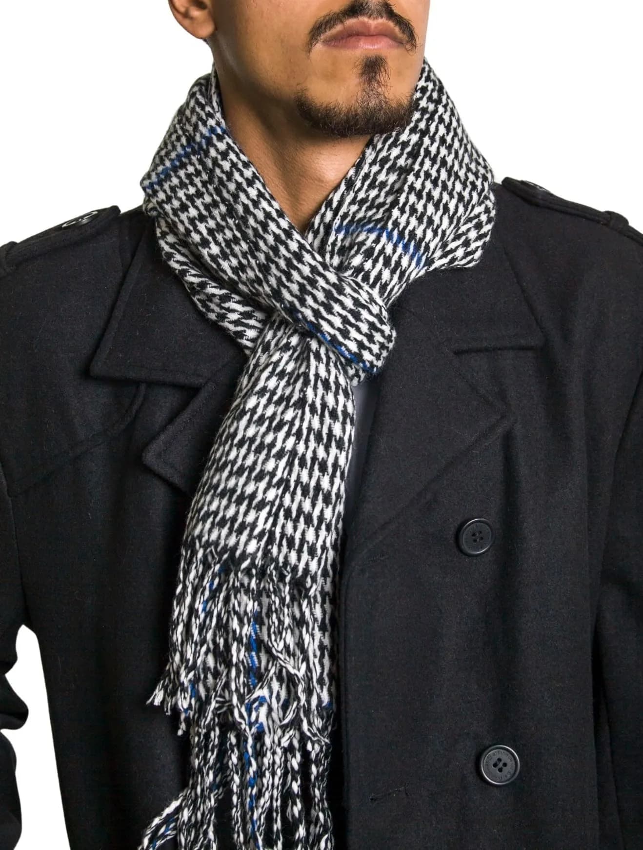 Alpine Swiss Blue Plaid Scarf | Luxuriously Soft Winter Accessory for Men & Women thumbnail 4