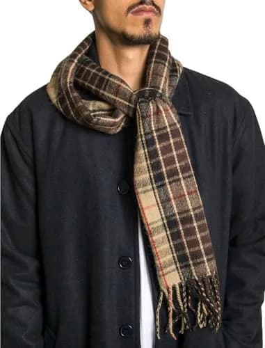 Alpine Swiss Mens Plaid Scarf 80in x 12in | Luxuriously Soft Winter Accessory thumbnail 3
