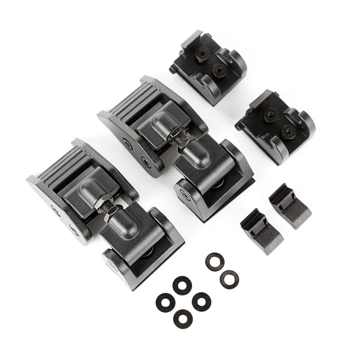 Rugged Ridge Textured Black Aluminum Hood Catch Kit for Jeep Wrangler JK 2007–2018 | Controls Hood Flutter — Textured Black