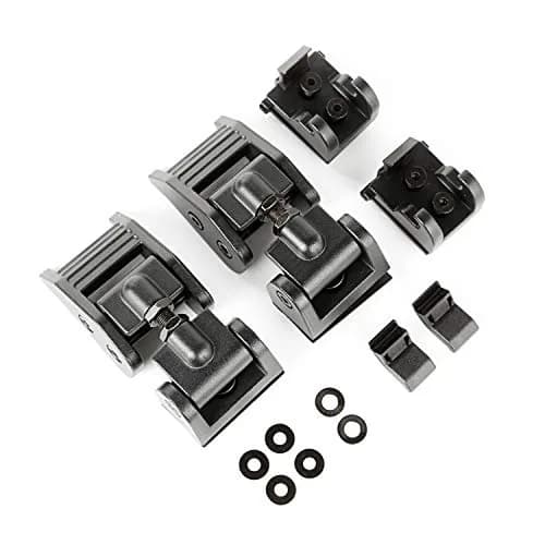 Rugged Ridge Textured Black Aluminum Hood Catch Kit for Jeep Wrangler JK 2007–2018 | Controls Hood Flutter thumbnail 1