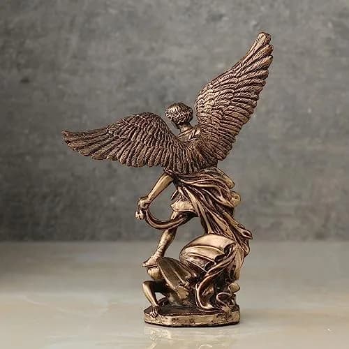 Veronese Design Archangel Saint Michael Slaying Demon Figurine 10.16cm (4 Inch) | Cold Cast Bronze Finish thumbnail 4