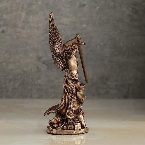 Veronese Design Archangel Saint Michael Slaying Demon Figurine 10.16cm (4 Inch) | Cold Cast Bronze Finish thumbnail 5