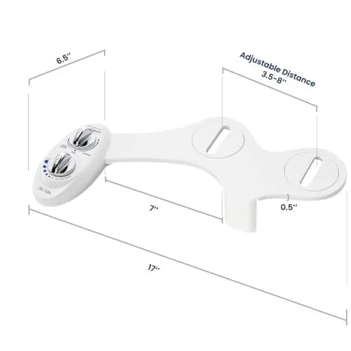 LUXE Bidet NEO 185 Bidet Attachment for Toilet Seat | Dual Nozzle, Non-Electric, White thumbnail 8
