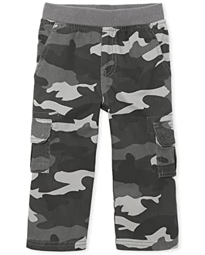 The Children's Place Baby Boys Cargo Pants Steamboat 4T | Durable Cotton Twill, Easy Pull-On Fit thumbnail 1