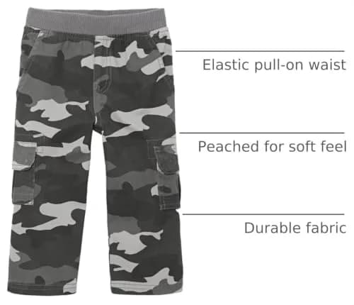 The Children's Place Baby Boys Cargo Pants Steamboat 4T | Durable Cotton Twill, Easy Pull-On Fit thumbnail 4