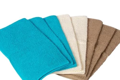 Living Fashions Washcloths Set of 8 | Popcorn Weave, 12"x12" | Absorbent 100% Ring Spun Cotton thumbnail 6