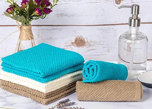 Living Fashions Washcloths Set of 8 | Popcorn Weave, 12"x12" | Absorbent 100% Ring Spun Cotton thumbnail 2