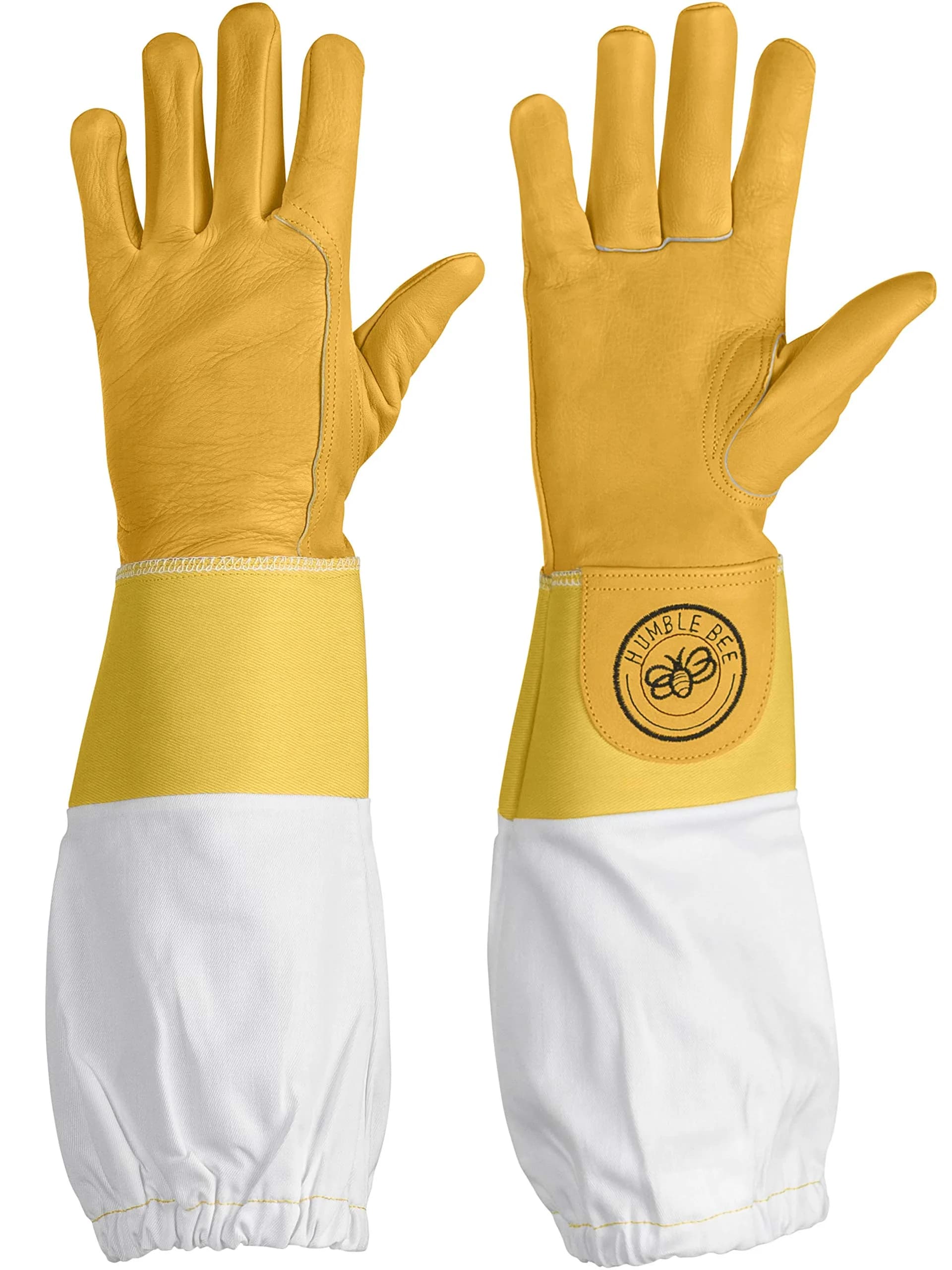 Humble Bee Cowhide Beekeeping Gloves with Reinforced Cuffs | Extra Strength Bee Protection