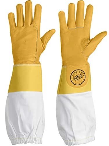 Humble Bee Cowhide Beekeeping Gloves with Reinforced Cuffs | Extra Strength Bee Protection thumbnail 1