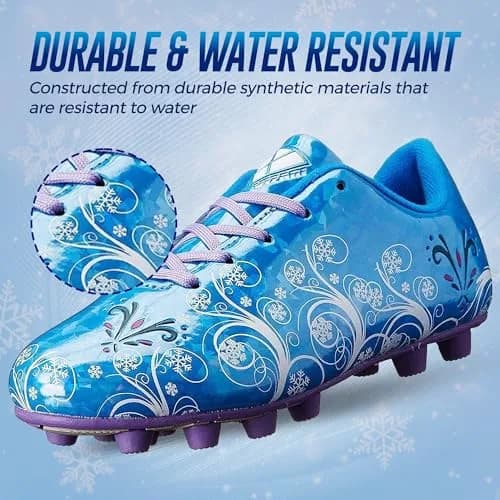 Vizari Frost Firm Ground Soccer Shoes for Youth | Graphic Football Shoes for Kids with Comfort & Padded Linings | Durable Cleats for Boys & Girls Perfect for Outdoor Play Blue/Purple thumbnail 8