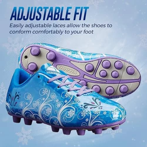 Vizari Frost Firm Ground Soccer Shoes for Youth | Graphic Football Shoes for Kids with Comfort & Padded Linings | Durable Cleats for Boys & Girls Perfect for Outdoor Play Blue/Purple thumbnail 4