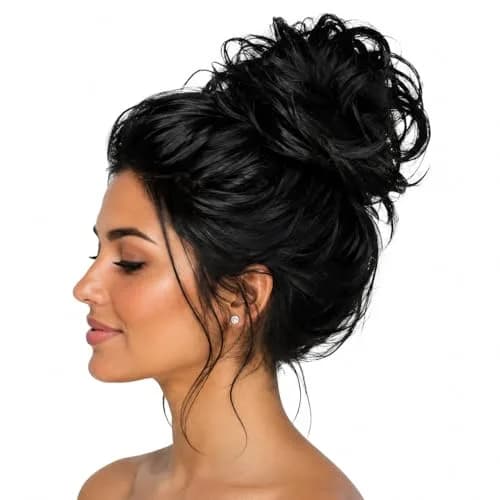CAISHA Small Scrunchie Bun Chignon Messy Updo Hair Black G1C | Heat-Resistant Synthetic Fiber thumbnail 1