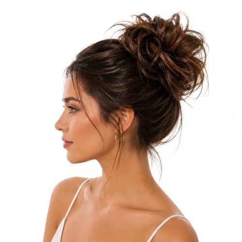 CAISHA Small Scrunchie Bun Chignon Messy Updo Hair Brown Mix G15C | Heat-Resistant Synthetic Hairpiece thumbnail 1