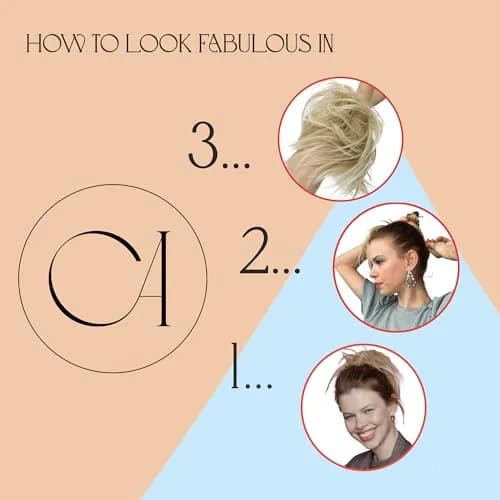 CAISHA Small Scrunchie Bun Chignon Messy Updo Hair Brown Mix G15C | Heat-Resistant Synthetic Hairpiece thumbnail 3