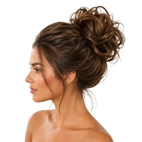 CAISHA Small Scrunchie Bun Chignon Messy Updo Hair Brunette G3C | Heat-Resistant Synthetic Fiber thumbnail 1