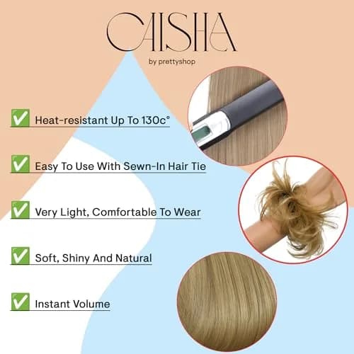 CAISHA Small Scrunchie Bun Chignon Messy Updo Hair Brunette G3C | Heat-Resistant Synthetic Fiber thumbnail 4
