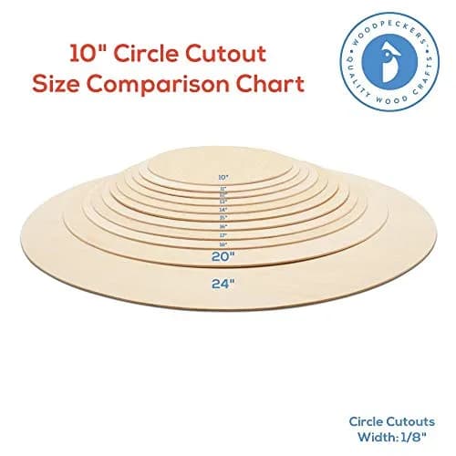 Woodpeckers 10 inch Unfinished Birch Plywood Circles | 1/8 Inch Thick Craft Discs thumbnail 5