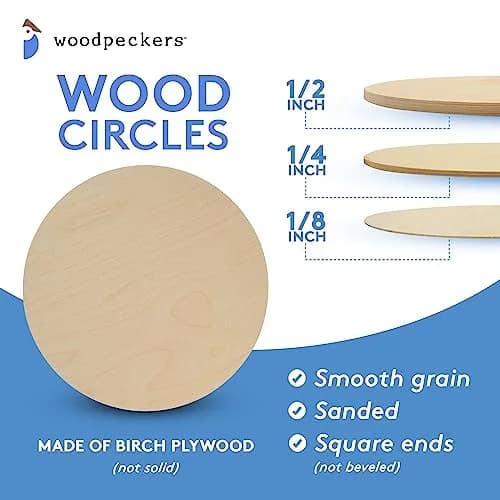 Woodpeckers 10 inch Unfinished Birch Plywood Circles | 1/8 Inch Thick Craft Discs thumbnail 6