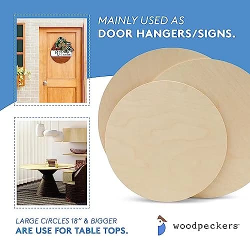 Woodpeckers 10 inch Unfinished Birch Plywood Circles | 1/8 Inch Thick Craft Discs thumbnail 7
