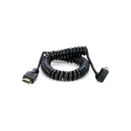 Atomos ATOMCAB013 L-Shaped Micro to Full HDMI Cable, Curled, 50cm (19.7 inches), 65cm (25.6 inches) Extension Compatible thumbnail 1
