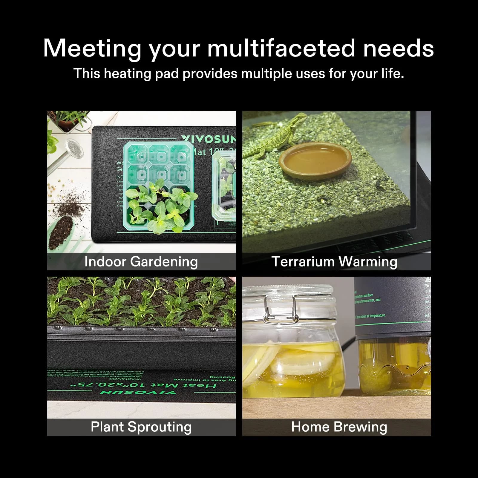 VIVOSUN Durable Waterproof Seedling Heat Mat 20.3 cm x 52.7 cm (8" x 20.75") | Reliable Germination Temperatures - view 7